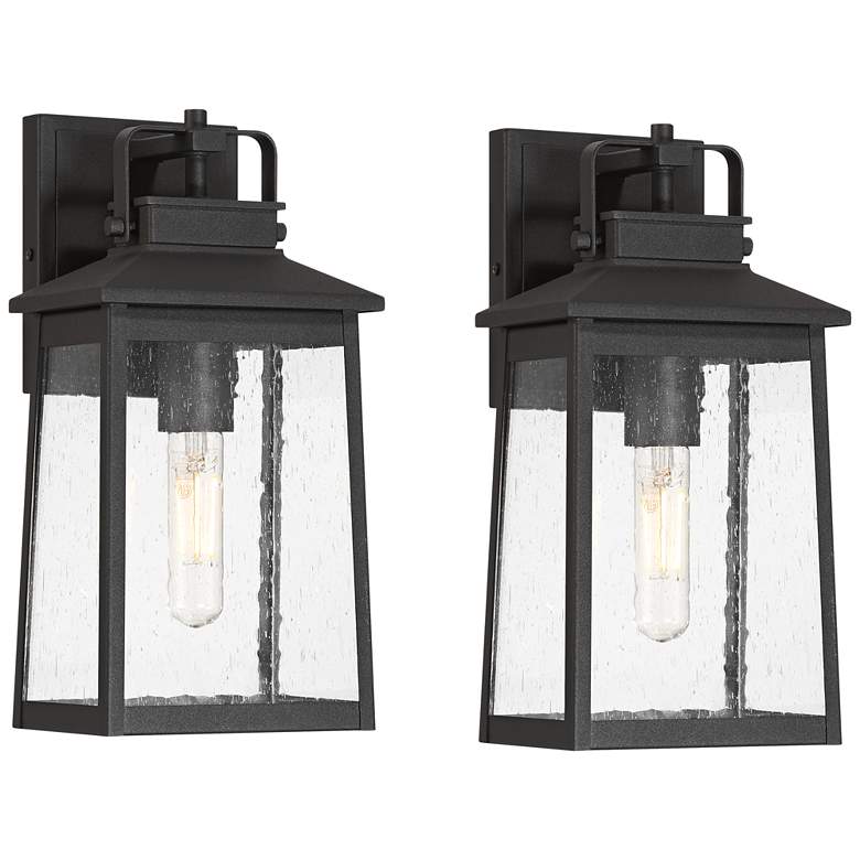Image 2 John Timberland Jubliee 13" High Black Outdoor Wall Light Set of 2