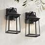 1_John Timberland Jubliee 13" High Black Outdoor Wall Light Set of 2