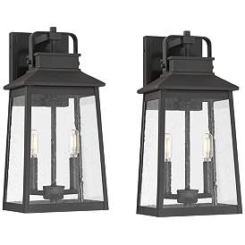 Image2 of John Timberland Jubliee 17 1/4" Black Outdoor Wall Lights Set of 2