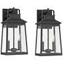 2_John Timberland Jubliee 17 1/4" Black Outdoor Wall Lights Set of 2