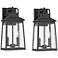 John Timberland Jubliee 17 1/4" Black Outdoor Wall Lights Set of 2