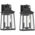 John Timberland Jubliee 17 1/4" Black Outdoor Wall Lights Set of 2