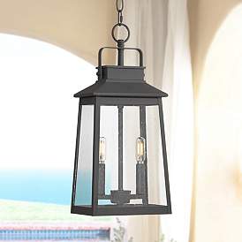 Image1 of John Timberland Jubliee 19 1/4" Black 2-Light Outdoor Hanging Light