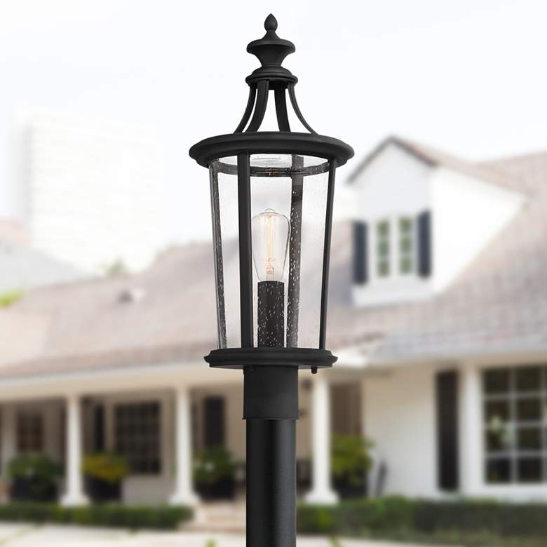 Image 1 John Timberland Leto 24 1/2" High Black Outdoor Post Light