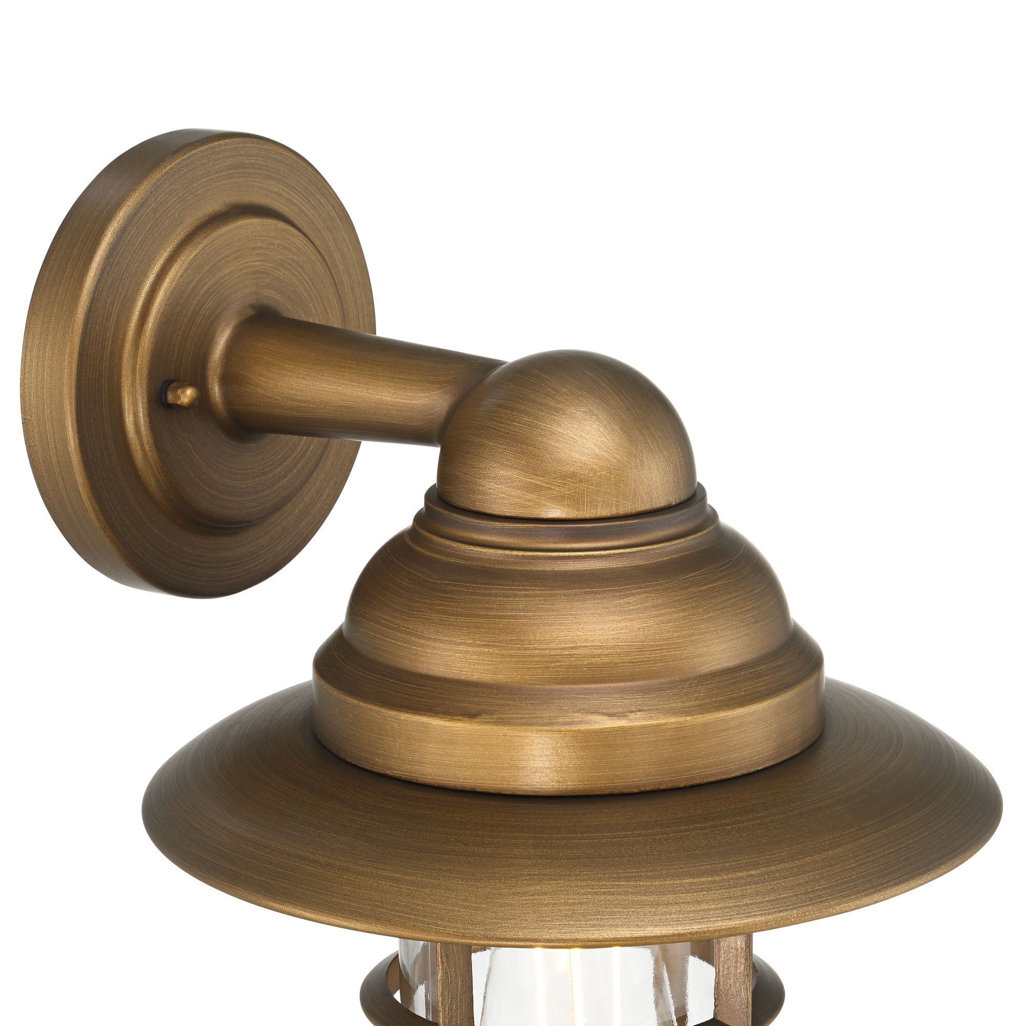 Image 2 John Timberland Marlowe 13 1/4" High Brass Cage Outdoor Wall Light more views