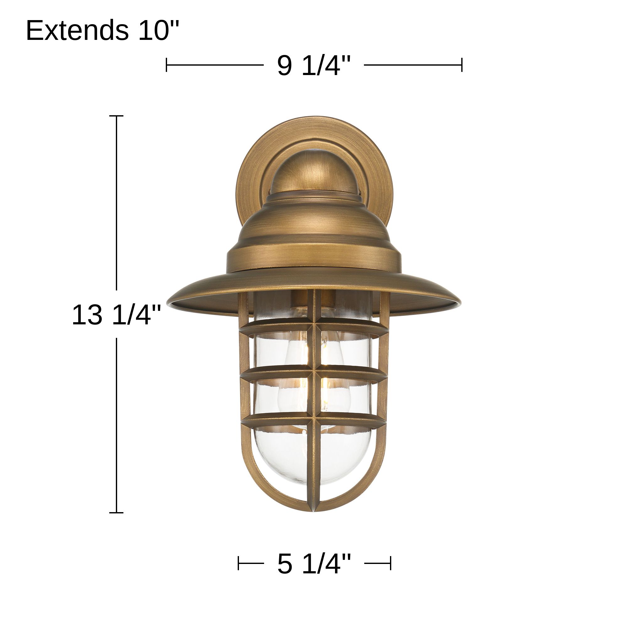 John Timberland Marlowe 13 1/4" High Brass Cage Outdoor Wall Light