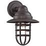 3_John Timberland Marlowe 13 1/4" High Bronze Cage Outdoor Wall Light