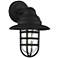 John Timberland Marlowe 13" High Black Hooded Cage Outdoor Wall Light