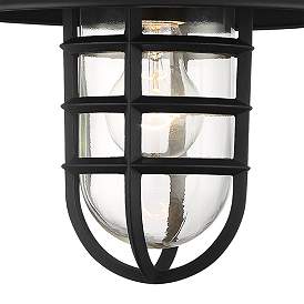 Image4 of John Timberland Marlowe 13" High Black Hooded Cage Outdoor Wall Light more views