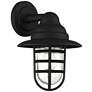 6_John Timberland Marlowe 13" High Black Hooded Cage Outdoor Wall Light more views