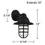 John Timberland Marlowe 13" High Black Hooded Cage Outdoor Wall Light