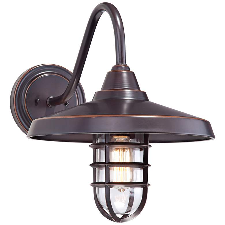 Image 2 John Timberland Marlowe 16 3/4" High Bronze Metal Outdoor Wall Light