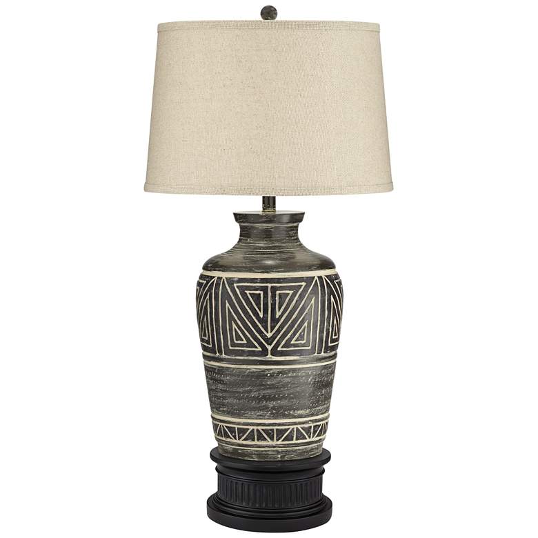 Image 1 John Timberland Miguel 36 1/4 inch Southwest Table Lamp with Round Riser