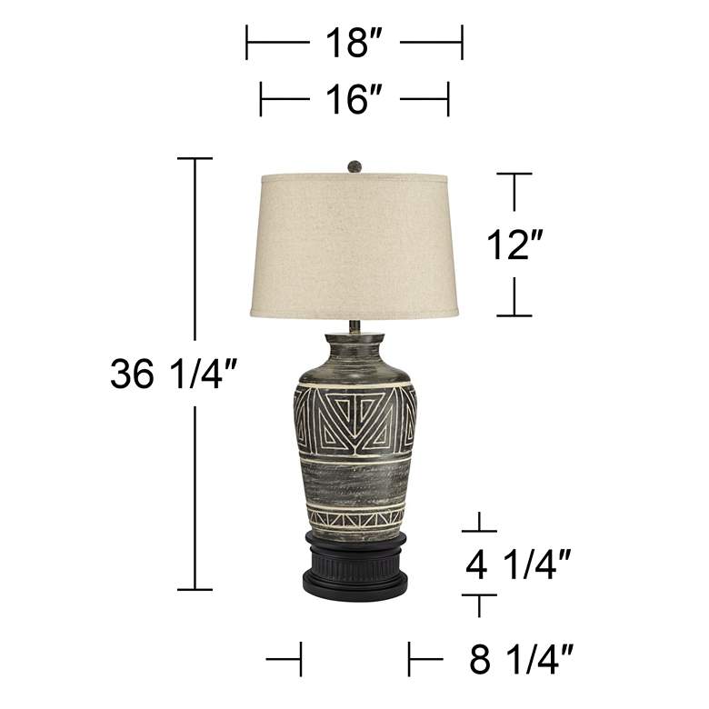Image 7 John Timberland Miguel 36 1/4 inch Southwest Table Lamp with Round Riser more views