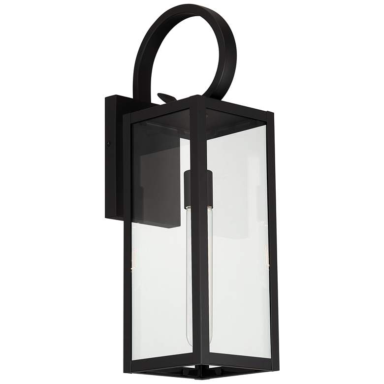 Image 5 John Timberland Mira 21 inch Black Clear Glass Outdoor Wall Light Set of 2 more views