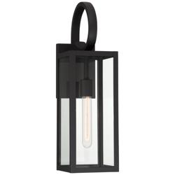 John Timberland Mira 21&quot; High Black Finish Outdoor Lantern Wall Light