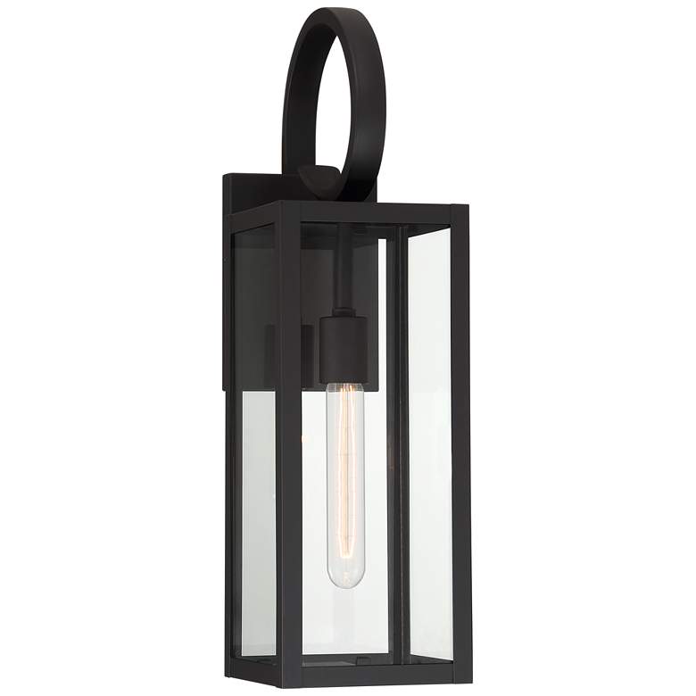 Image 3 John Timberland Mira 21" High Black Finish Outdoor Lantern Wall Light