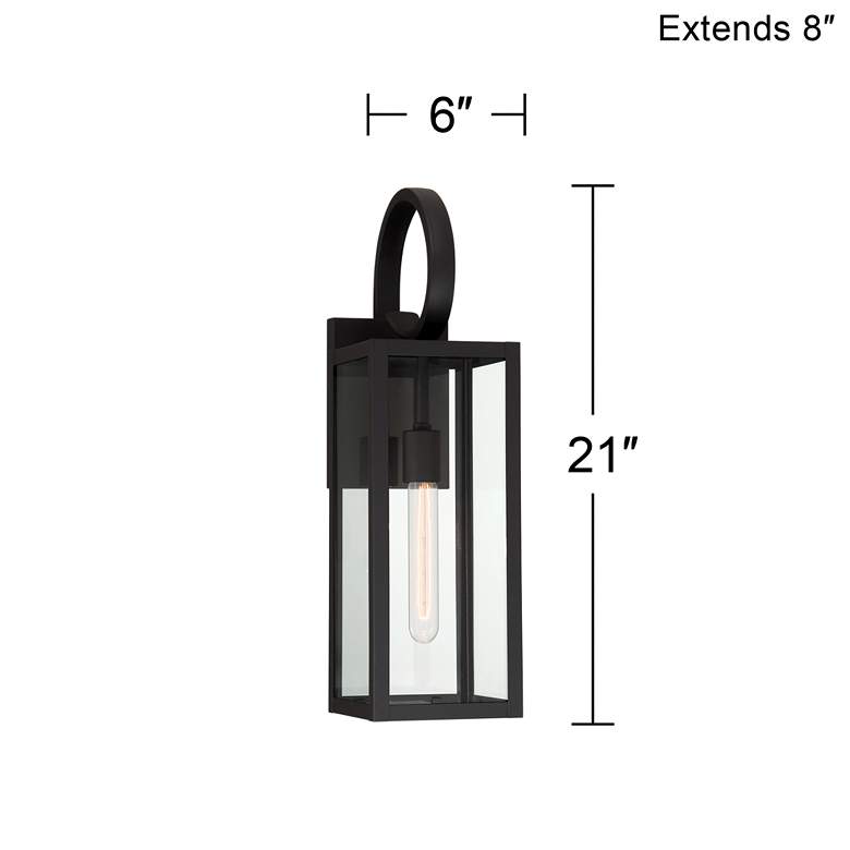 Image 7 John Timberland Mira 21 inch High Black Finish Outdoor Lantern Wall Light more views
