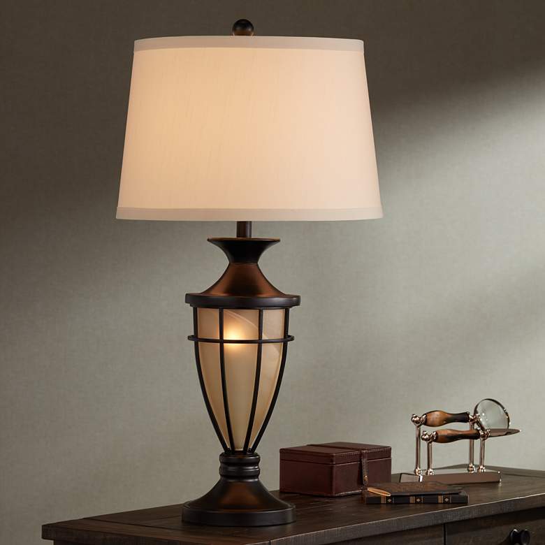 Image 3 John Timberland Mission Cage 33" High Night Light Table Lamp more views