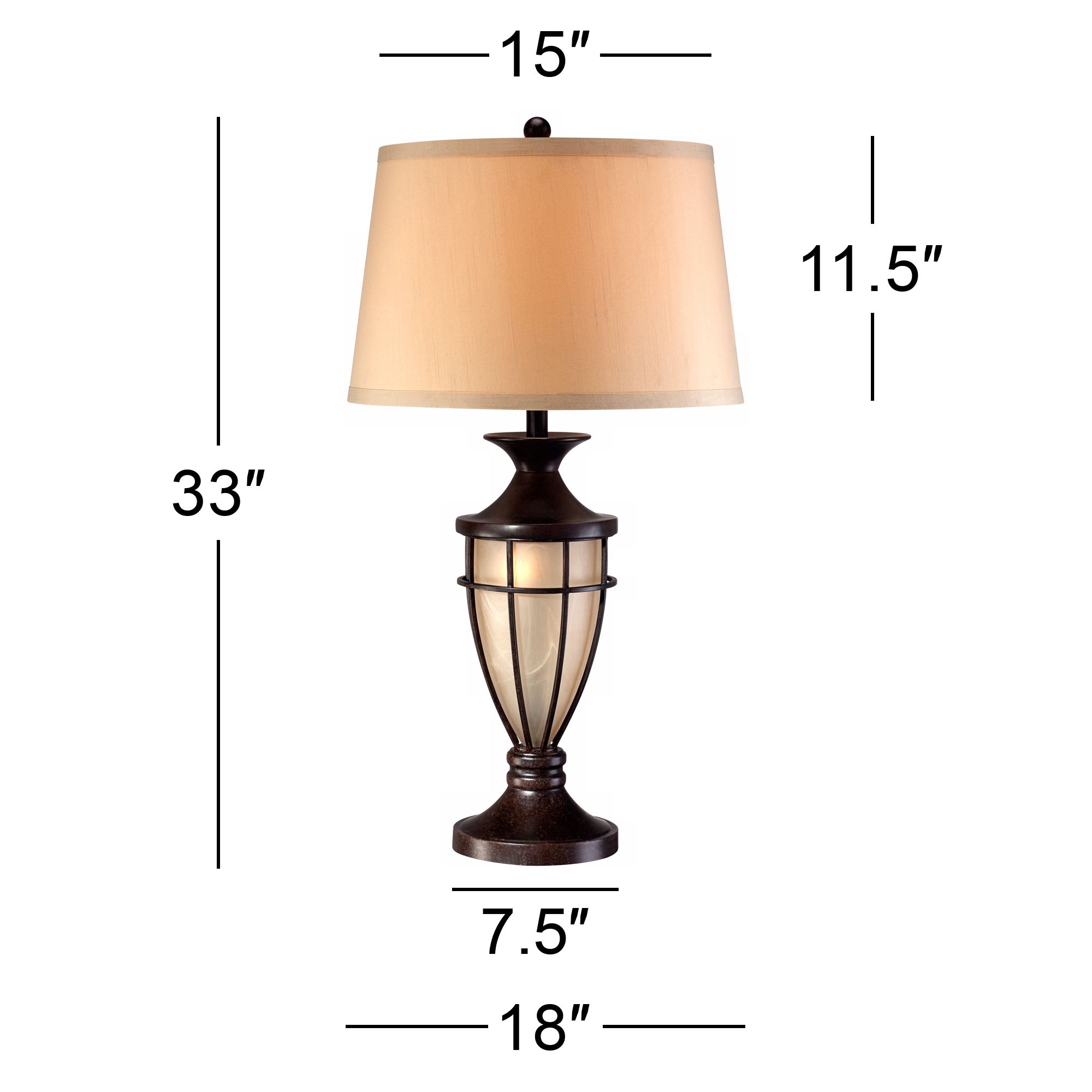 Watch A Video About the Mission Cage Urn Table Lamp with Night Light