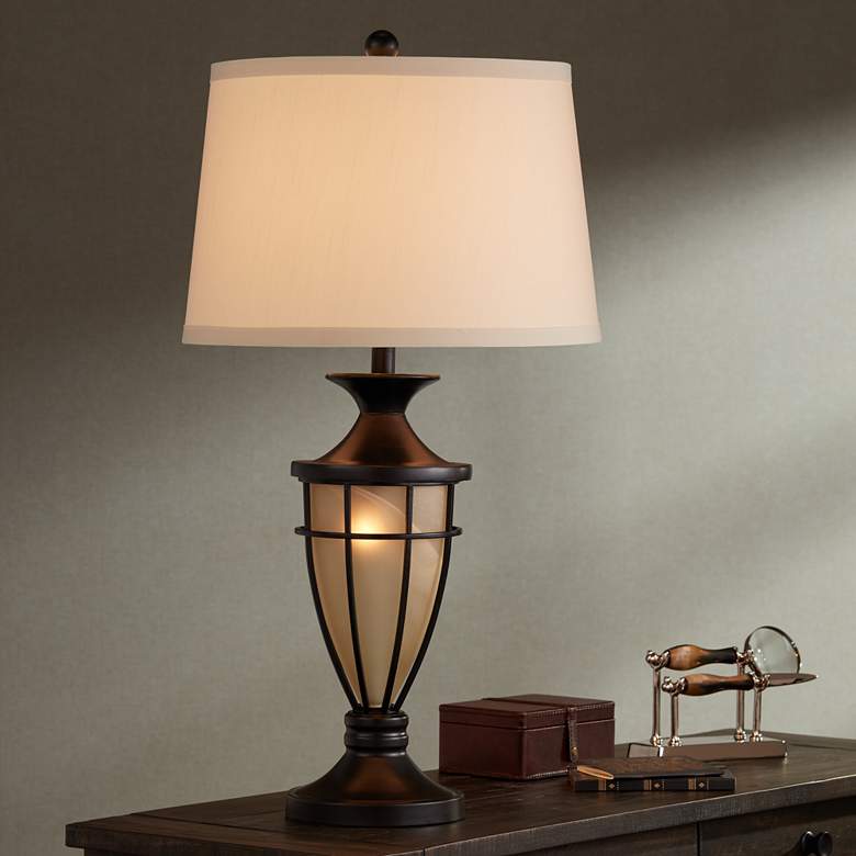 Image 3 John Timberland Mission Cage 33" Night Light Table Lamp with Dimmer more views
