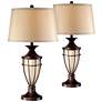 2_John Timberland Mission Cage 33" Night Light Urn Table Lamps Set of 2