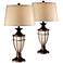 John Timberland Mission Cage 33" Night Light Urn Table Lamps Set of 2
