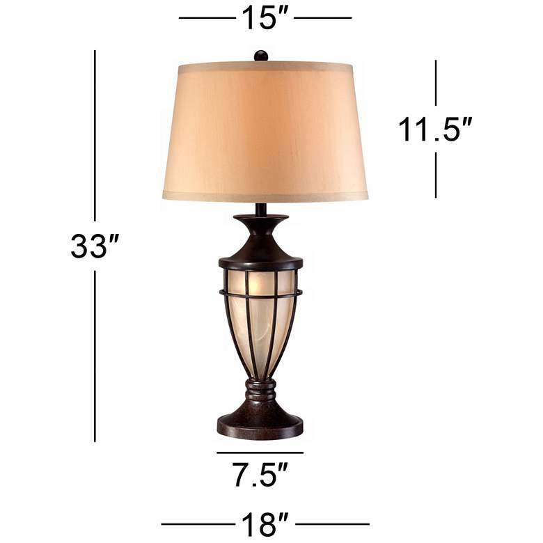 Image 6 John Timberland Mission Cage 33 inch Night Light Urn Table Lamps Set of 2 more views