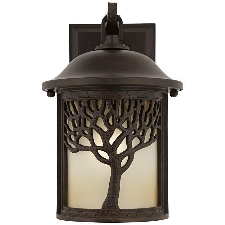 Image 6 John Timberland Mission Oak Tree 12 1/4 inch Bronze Outdoor Wall Light more views