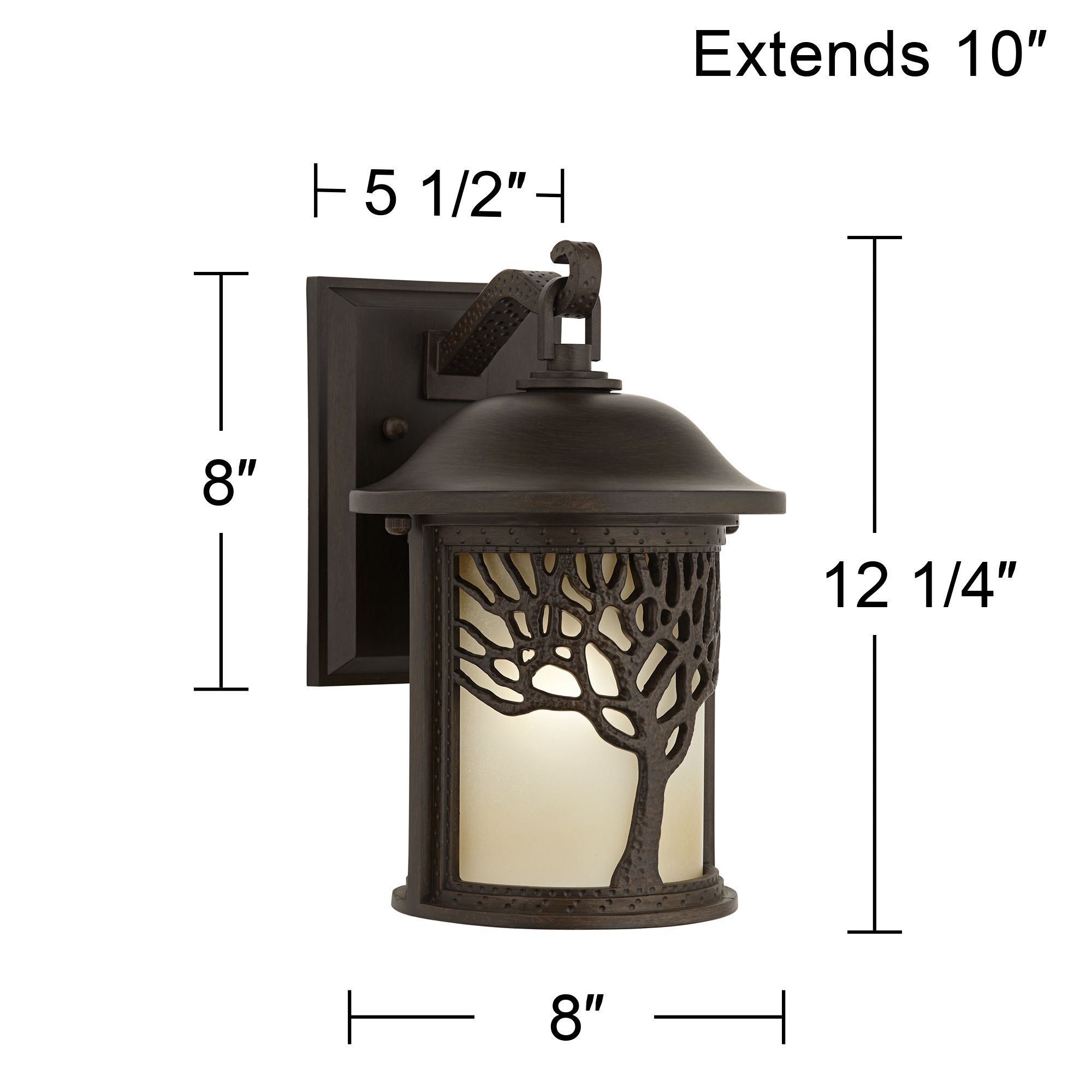 John Timberland Mission Tree 12 1/4" Bronze Outdoor Wall Light