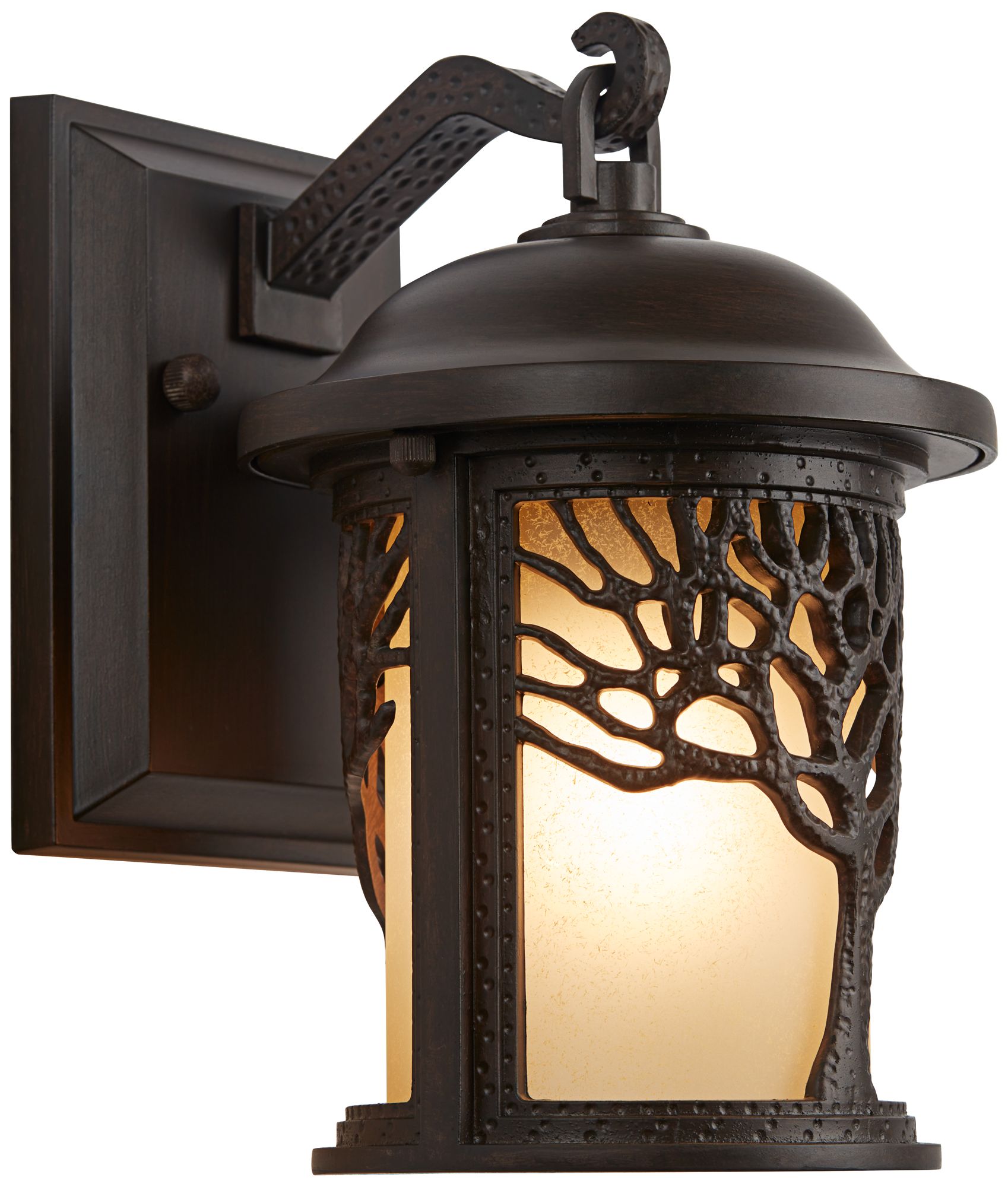 John Timberland Mission Tree 9 1/2" High Bronze Outdoor Wall Light in scene