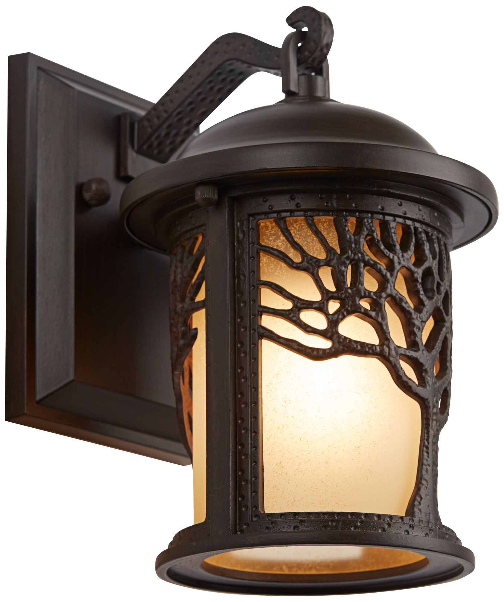 John Timberland Mission Tree 9 1/2" High Bronze Outdoor Wall Light in scene