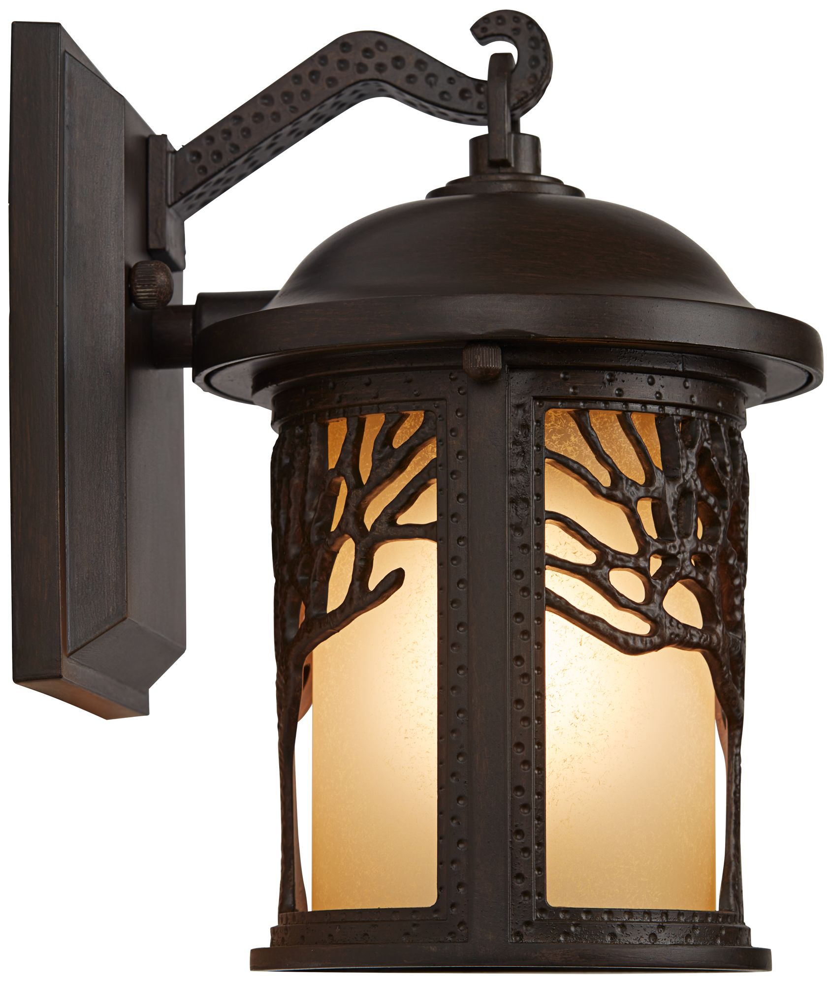 John Timberland Mission Tree 9 1/2" High Bronze Outdoor Wall Light in scene