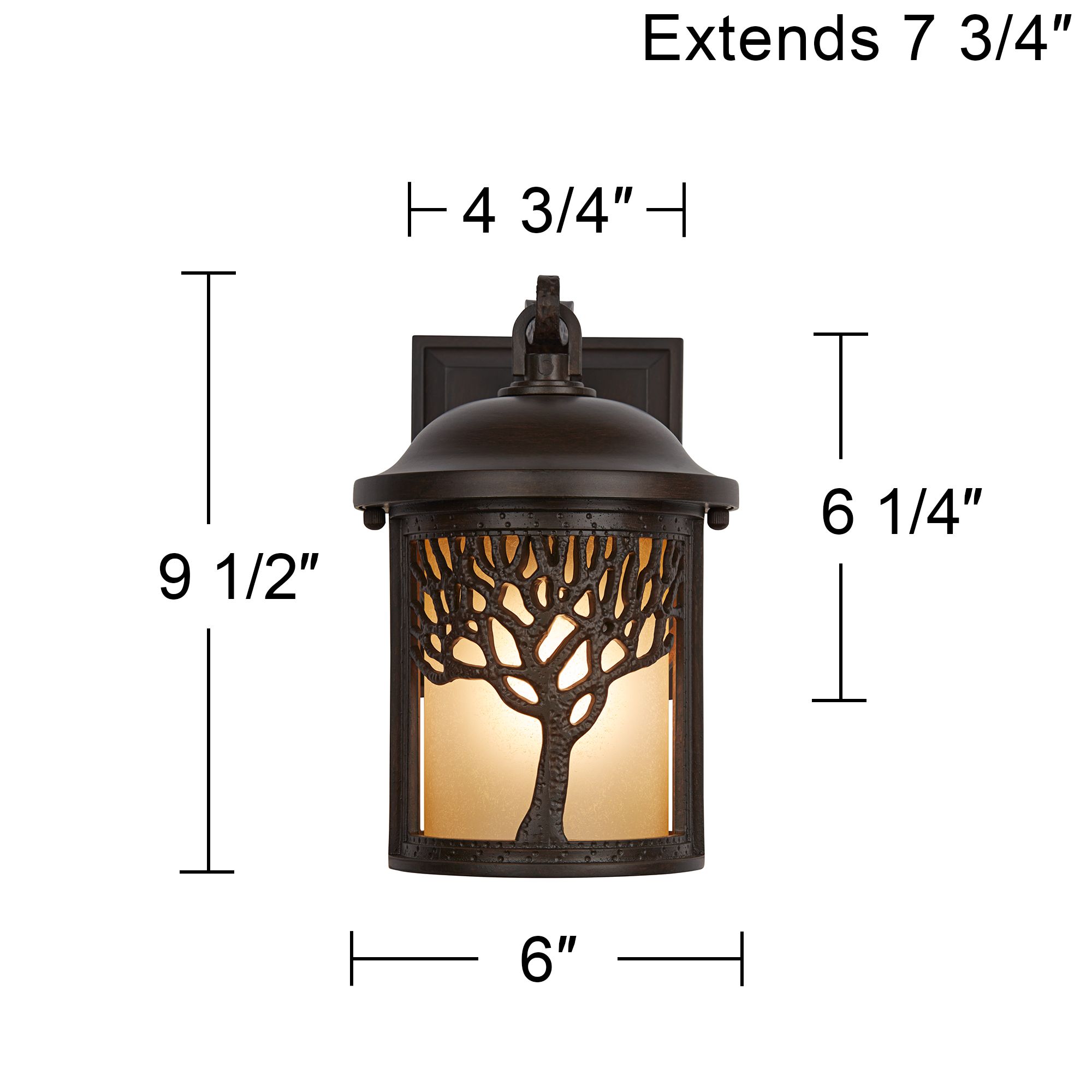 John Timberland Mission Tree 9 1/2" High Bronze Outdoor Wall Light in scene