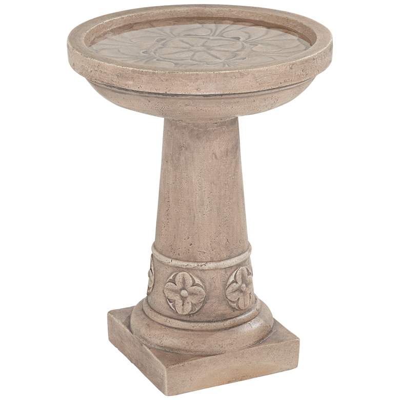 Image 2 John Timberland Missy Fleur 20 1/4" High Faux Stone Outdoor Birdbath