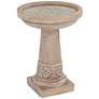 2_John Timberland Missy Fleur 20 1/4" High Faux Stone Outdoor Birdbath