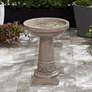 1_John Timberland Missy Fleur 20 1/4" High Faux Stone Outdoor Birdbath