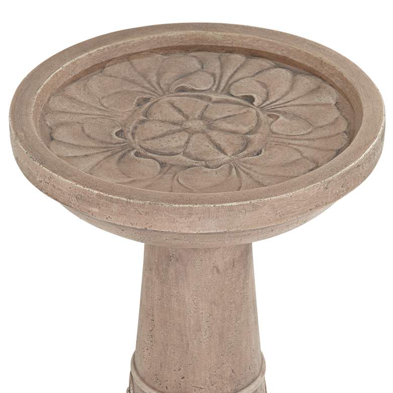 Image 3 John Timberland Missy Fleur 20 1/4" High Faux Stone Outdoor Birdbath more views