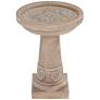 6_John Timberland Missy Fleur 20 1/4" High Faux Stone Outdoor Birdbath more views