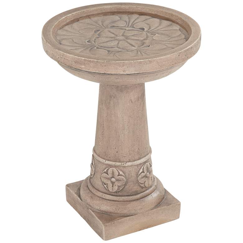 Image 7 John Timberland Missy Fleur 20 1/4" High Faux Stone Outdoor Birdbath more views