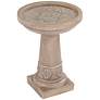 7_John Timberland Missy Fleur 20 1/4" High Faux Stone Outdoor Birdbath more views