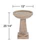 John Timberland Missy Fleur 20 1/4" High Faux Stone Outdoor Birdbath