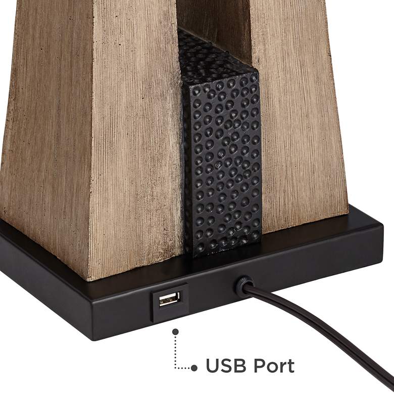 Image 6 John Timberland Mitchell 27" Rustic Column USB Table Lamps Set of 2 more views