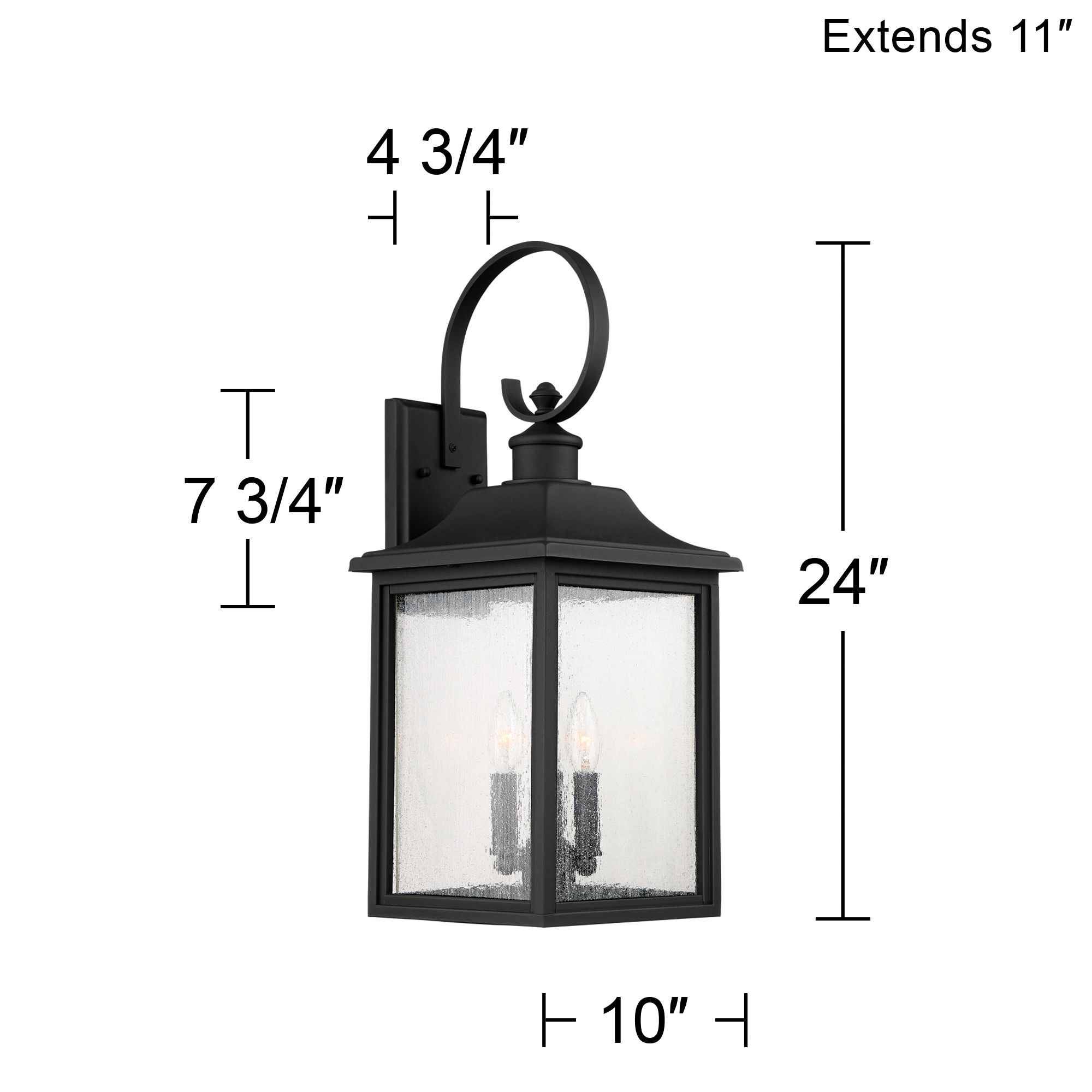 John Timberland Moray Bay 24" Black Traditional Outdoor Wall Lantern