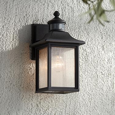John Timberland Moray Bay Black 11 1/2" Motion Sensor Outdoor Light
