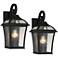 John Timberland Mosconi 15" Black Carriage Outdoor Lights Set of 2