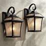 1_John Timberland Mosconi 15" Black Carriage Outdoor Lights Set of 2