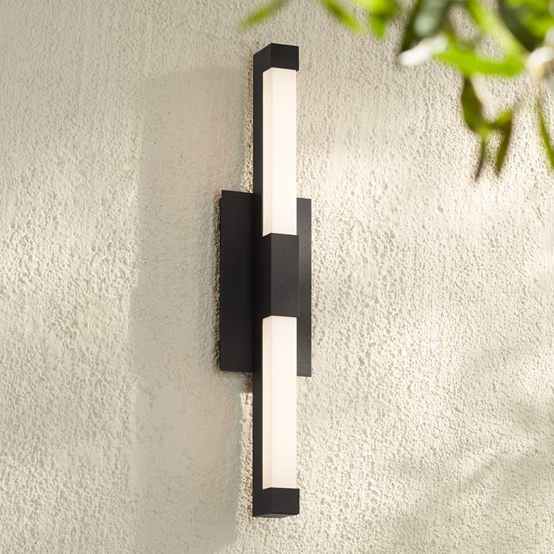 Image 1 John Timberland Murphy 24" High Sand Black LED Outdoor Wall Light