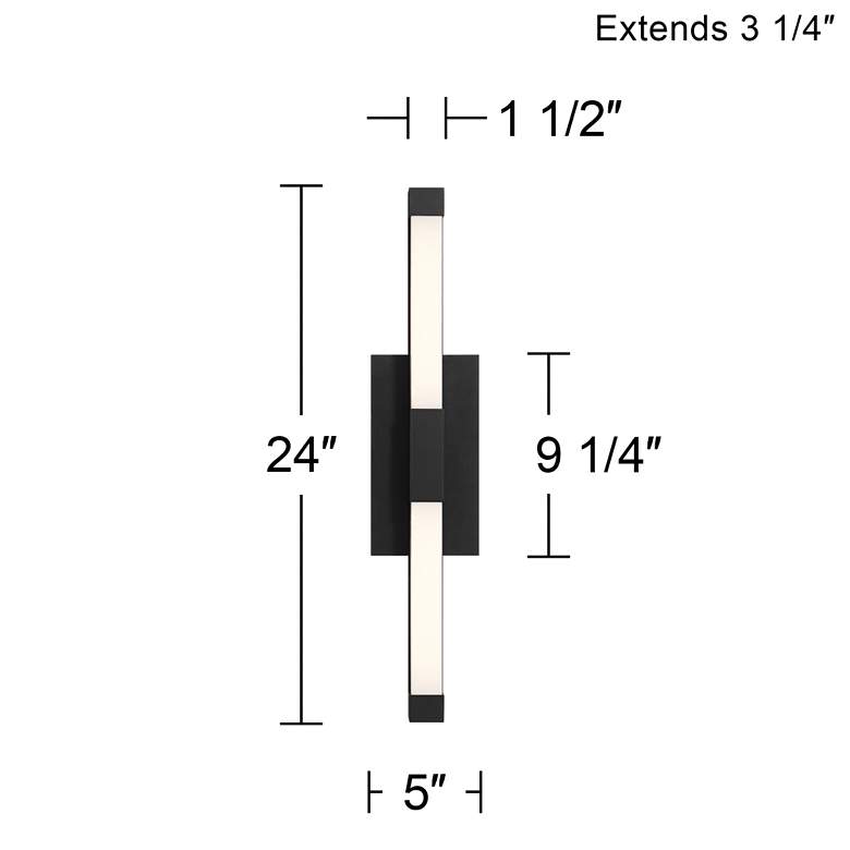 Image 6 John Timberland Murphy 24" High Sand Black LED Outdoor Wall Light more views