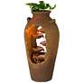 6_John Timberland Nathan Cascade 33" Rustic Urn Planter LED Fountain more views